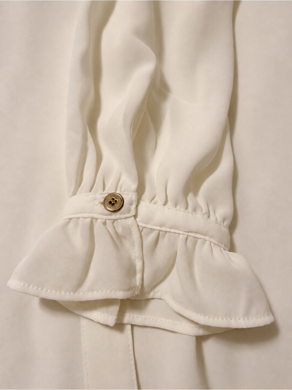J. Crew Cream Ruffle Front Blouse Size 2 - Picture 6 of 14
